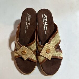 Helle Comfort Women's Brown and Tan Heeled Sandals